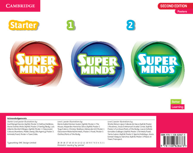 Super Minds 2ed Poster Pack Starter, 1 and 2"