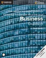 Cambridge International AS and A 3ed Business Coursebook with CD-ROM